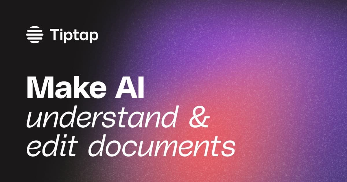Tiptap AI Toolkit - Document Tools for AI Agents